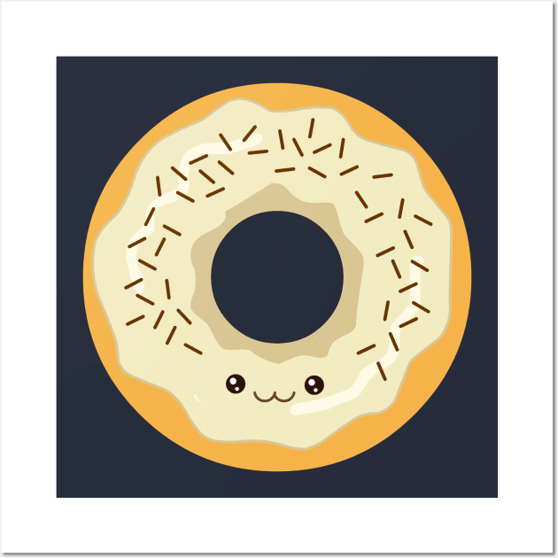 White Cream Donut Wall Art by AnishaCreations